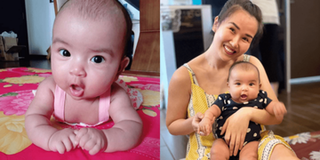 Ái nữ 3 tháng tuổi nặng 7kg, Võ Hạ Trâm gọi yêu: "Cục tạ của mẹ"