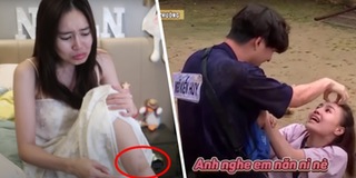 Lan Ngọc "mếu máo" khoe đôi chân bầm tím khi chơi Running Man