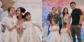Sinh nhật hoành tráng của hai con gái Cindy Lư, Đạt G vắng mặt