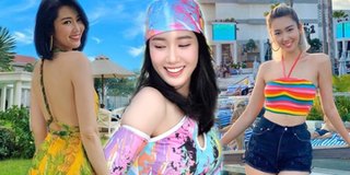 Những outfit màu sắc đi biển tràn đầy năng lượng của Thúy Ngân