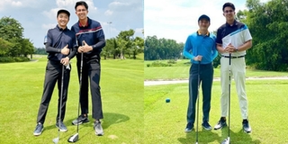 Cường Đô La đọ phong độ với bạn trai Hương Giang trên sân golf