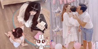 Con gái Nhã Phương giúp mẹ soạn đồ, giọng nói "kẹo ngọt" cưng xỉu