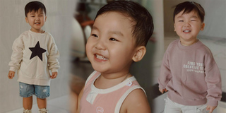 Con trai Hòa Minzy với điệu cười tít mắt: một mí đáng yêu như trai Hàn