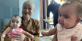 Biểu cảm "mếu máo"đáng yêu của con gái Võ Hạ Trâm khi gặp ông ngoại