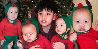 Trọn bộ ảnh Noel của 3 nhóc tì nhà Hà Hồ: Leon vẫn chuyên "tấu hề"