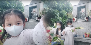 Linh Lan đưa con gái thăm mộ Vân Quang Long: Bé Helen cắm hoa dâng ba