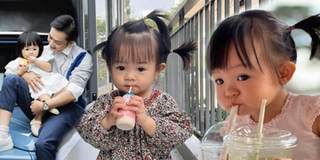 Con gái Cường Đôla lộ rõ má "bánh bao" mỗi khi cột tóc 2 chùm