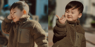Con trai Hòa Minzy "biến hình" thành gấu nâu đáng yêu khi về quê ngoại