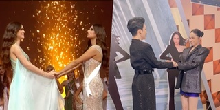 Hương Giang, Xuân Lan "cosplay" khoảnh khắc đăng quang Miss Universe