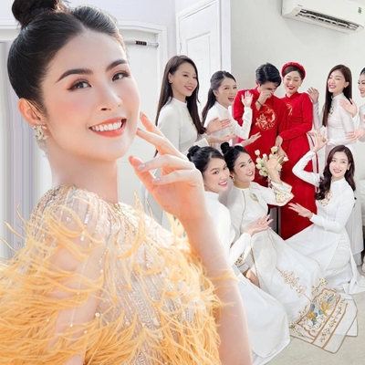 Hoa hậu Ngọc Hân trực tiếp đưa cô dâu Phương Nga về Phú Thọ quê chồng