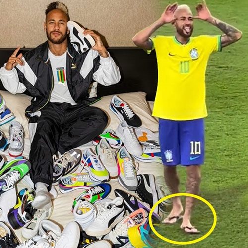 Kiếm 100 tỷ/tháng, sống xa hoa nhưng Neymar vẫn diện dép tông